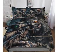 ABASWSA Dead Army Zombie Soldier Microfiber Duvet Cover Set 3 Pcs Polyester Quilt Cover Bedding Set With Pillow For Boys Girls Comforter Cover King(220x240cm)