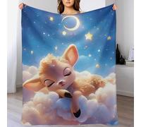 ABASWSA Deer Plush Throw Blanket Fuzzy Soft Blankets Flannel for Couch, Bed, Sofa Warm And Cozy for All Seasons (130×180cm)