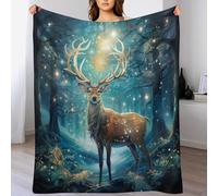 ABASWSA Deer Plush Throw Blanket Fuzzy Soft Blankets Flannel for Couch, Bed, Sofa Warm And Cozy for All Seasons (130×180cm)