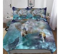 ABASWSA Dreamcatcher Wolf Duvet Cover Set Quilt Covers With Pillowcases Soft Bedding Sets 3Pcs Set, for Kids Adult Bed Linen Comforter Cover Double (200x200cm)