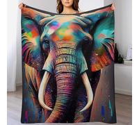 ABASWSA Elephant Blanket Anti Pilling Fleece Throw Blankets for Sofa Bed 3D Throws Soft Four Seasons Living Room Travel Outdoor （130×150cm）