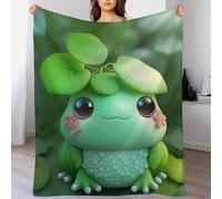 ABASWSA Fleece Blanket Cute Frog Throw for Sofa & Bed, Plush Cozy Fuzzy Throws, Super Soft And Warm Fluffy Blanket for All Seasons, （140×180cm）