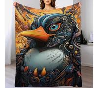 ABASWSA Fleece Blanket Penguin Throw for Sofa & Bed, Plush Cozy Fuzzy Throws, Super Soft And Warm Fluffy Blanket for All Seasons, （130×180cm）
