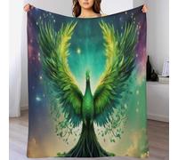 ABASWSA Fleece Blanket Phoenix Throw for Sofa & Bed, Plush Cozy Fuzzy Throws, Super Soft And Warm Fluffy Blanket for All Seasons, （130×150cm）