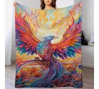 ABASWSA Fleece Blanket Phoenix Throw for Sofa & Bed, Plush Cozy Fuzzy Throws, Super Soft And Warm Fluffy Blanket for All Seasons, （150×200cm）