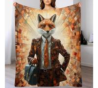 ABASWSA Fox Man Throw Blanket Soft Plush Thick Cosy Fuzzy Fluffy Machine Washable Flannel Blankets for All Season Use Bedroom Couch （180×200cm）