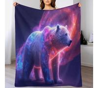 ABASWSA Galaxy Polar Bear Blanket Soft Flannel Soft Throw Gifts 3D Home Decoration For Bed Couch Sofa Chair Bed Blankets （180×200cm）