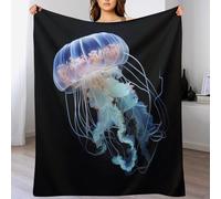 ABASWSA Jellyfish Plush Throw Blanket for Girls Boys Kids Sofa Couch Bedroom Fleece Blankets Soft Four Seasons （130×150cm）