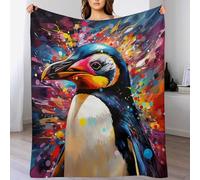 ABASWSA Penguin Blanket Anti Pilling Fleece Throw Blankets for Sofa Bed 3D Throws Soft Four Seasons Living Room Travel Outdoor （180×200cm）