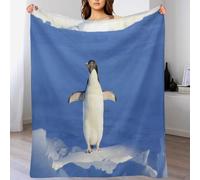ABASWSA Penguin Flannel Blanket Throws for Sofa, Bedroom, Couch, Travel, Microfiber Fleece Throw - Soft, Plush Bed Blankets （130×180cm）