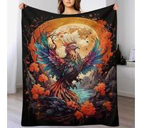 ABASWSA Phoenix Super Soft Throw Blanket Throw for Sofa Couch Bed Flannel Machine Washable Nap Blankets Bed Spread （130×150cm）