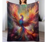 ABASWSA Phoenix Throw Blanket Flannel Blankets Soft Warm Printed Throws for Bed, Couch And Sofa for Kids Teen Young Boys Girls, （150×200cm）