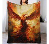 ABASWSA Phoenix Throw Blanket, Super Warm, Flannel, Elegant, Fluffy Decoration Blankets for Sofa, Armchair, Couch And Bed, （100×130cm）