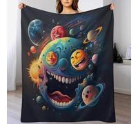 ABASWSA Planet Blanket Travel Nap Throws Plush Super Soft Flannel Blankets For Couch, Bed, Sofa For All Seasons （180×200cm）