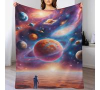 ABASWSA Planet Flannel Throw Blanket for Women Men Girls Boys All Seasons Soft Cozy Throws Blankets for Couch Sofa Bed （100×130cm）
