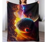 ABASWSA Planet Starry Sky Blanket Soft Sofa Throw, Flannel Blankets for Settees/Chairs/Bed - Lightweight, Warm, Cozy And Durable （150×200cm）