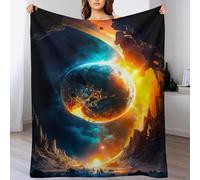 ABASWSA Planet Starry Sky Blanket Throw Bedspread Soft Fluffy Warm Light Flannel Fabric Perfect for Adults Or Children's Gifts （100×130cm）
