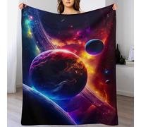 ABASWSA Planet Starry Sky Fluffy Soft Throw - Flannel Anti-pilling Blanket Throws - Versatile Blankets Home Decor for Bed Sofa Travel （150×200cm）
