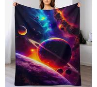 ABASWSA Planet Starry Sky Throw Blanket Flannel Blankets Soft Warm Printed Throws for Bed, Couch And Sofa for Kids Teen Young Boys Girls, （150×200cm）