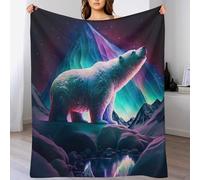 ABASWSA Polar Bear Blanket Printed Throw Blankets for Kids Child Adults Soft Warm Flannel Throws for Bed And Couch Bedroom Decor （130×150cm）
