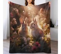 ABASWSA Rabbit Blanket for Kids Boys Girls Bedroom Decor And Throws Soft Comfortable Flannel Blankets 3D Printed, （130×150cm）