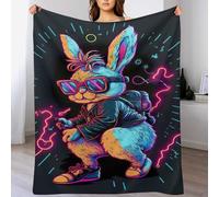 ABASWSA Rabbit Blanket for Kids Boys Girls Bedroom Decor And Throws Soft Comfortable Flannel Blankets 3D Printed, （100×130cm）