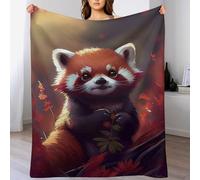 ABASWSA Raccoon Blanket Soft Sofa Throw, Flannel Blankets for Settees/Chairs/Bed - Lightweight, Warm, Cozy And Durable （100×130cm）