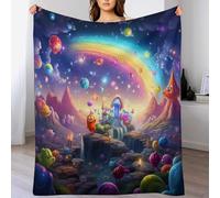 ABASWSA Rainbow Planet Blanket,Soft Warm Throw Blankets Kids Or Adults for Crib Bed Couch Chair Four Seasons Living Room Travel Outdoor （140×180cm）
