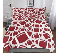 ABASWSA Rugby Duvet Cover Set with Pillowcase Soft Microfiber Bedding Set Comforter Cover for Adults Kids Quilt Covers 3Pcs King(220x240cm)