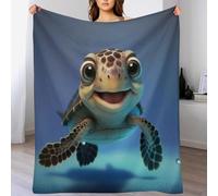 ABASWSA Sea Turtle Throw Blanket, Super Soft Warm Blankets for Couch, Sofa, Chair, Bed - Extra Cozy, Machine Washable, （100×130cm）