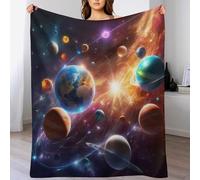 ABASWSA Space Planet Throw Blanket for Bedroom Living Room, Soft Comfortable Bedding Sofa Throws for Boys Girls, Flannel Blankets （140×180cm）