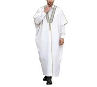 Abaya for Men - Elegant Thobe for Long Sleeve formal Robe Traditional Arabic Attire for Graduation And (White Xl)