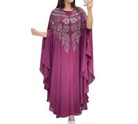 Abaya for Women Muslim UK Islamic Robe Abaya Ramadan One Piece Prayer Loose Prayer Robe Long Dress African Evening Dresses Islamic Wear Purple