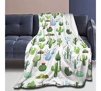 Abaysto Cactus Blanket Flannel Throw Blanket, Cute Cactus Throw Blanket for Bed Sofa Couch, Cactus Fleece Blankets for Kids Adults 60x80 Inch(150x200cm)