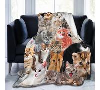 Abaysto Cat Blanket - Kitten Blanket Throw for Bedroom, Sofa, Couch - Cat Gifts for Women & Girls - 100x130cm (40x50 Inch)