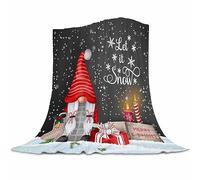 Abaysto Christmas Blanket Gnome Throw Blanket, Merry Christmas Blanket, Winter Snowflakess Flannel Blanket, Living Room/Bedroom/Sofa Couch Warm Soft Bed Blanket for All Season 100x130cm