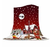 Abaysto Christmas Blanket Red Christmas Santa Claus Fleece Throw Blanket Soft Galaxy Snowflake Blanket Snowman Blanket Bedding for Bed Couch,Soft Microfiber, 150x200cm