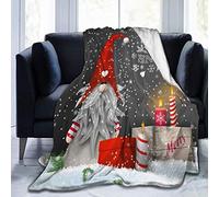 Abaysto Christmas Throws for Sofa, Christmas Gonk Blanket Fluffy Microfiber Blanket Throw Over for Bed, Sofa, Couch-Gnome, Large 40 x 50 Inch (103 x 127cm)
