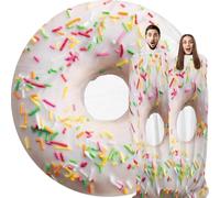 Abaysto Donut Blanket Cute White Donuts Throw Blanket for Girls Novelty Realistic Food Throws Soft Cozy Flannel Round for Nap, Home Decor, Party Adults Kids Gifts 200CM