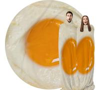 Abaysto Egg Blanket with Fried Egg Design, Funny Food Throw for Adults & Kids, Novelty Unique Gifts for Boys, Girls 200CM