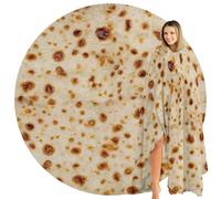 Abaysto Funny Burrito Tortilla Blanket - Soft Flannel Realistic Food Throw for Adults & Kids Gifts for Crib, Sofa, Outdoors 180cm（71"）