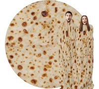 Abaysto Funny Burrito Tortilla Blanket - Soft Flannel Realistic Food Throw for Adults & Kids Gifts for Crib, Sofa, Outdoors 200cm(79")