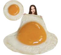 Abaysto Funny Fried Egg Blanket, Kids Egg Blanket Throw Soft Flannel Round Nap Wrap Blanket Novelty Gifts for Sofa Couch Camp Chair, Boys, Girls 90CM