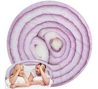 Abaysto Funny Onion Blanket for Adults & Kids, Soft Flannel Round Novelty Food Blanket, Giant Food Gift for Bedding, Crib, Sofa, Outdoors 120CM