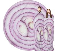 Abaysto Funny Onion Blanket for Adults & Kids, Soft Flannel Round Novelty Food Blanket, Giant Food Gift for Bedding, Crib, Sofa, Outdoors 200CM