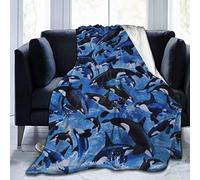 Abaysto Killer Whales Orcas Throw Blanket, Soft Flannel Fluffy Blanket for Bed Sofa Couch, Great Gift for Christmas/Thanksgiving 50x60 Inch(130x150cm)
