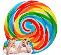 Abaysto Rainbow Lollipop Throw Blanket for Nursery Toddler Baby Kids Plush Round Food Blanket Gifts for Adults Boys, Girls 120CM