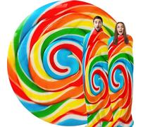 Abaysto Rainbow Lollipop Throw Blanket for Nursery Toddler Baby Kids Plush Round Food Blanket Gifts for Adults Boys, Girls 200CM