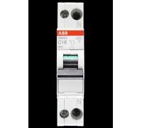 ABB SN201-C16 Miniature Circuit Breaker, 1 Pole+N Pole, Type C, 6kA Breaking Capacity, 16 Amp Current (2CSS255101R0164)