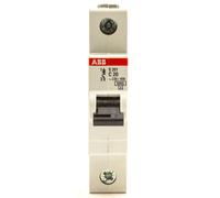 ABB S201-C20 Miniature Circuit Breaker, 1 Pole, Type C, 6/10kA Breaking Capacity, 20 Amp Current (2CDS251001R0204)